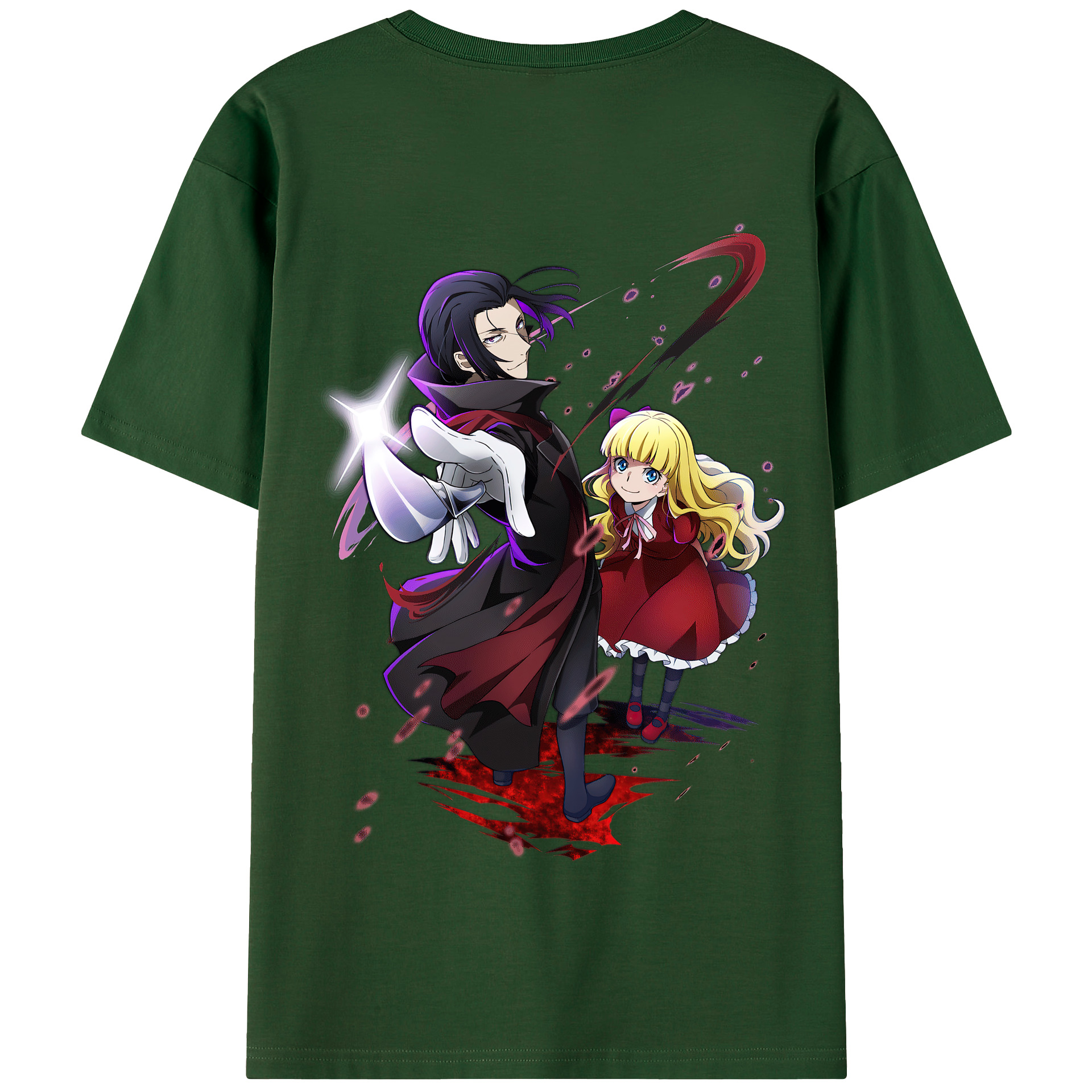 （画像用） 文豪ストレイドッグス Bungo Stray Dogs 綿100％半袖Tシャツ（背面プリント）